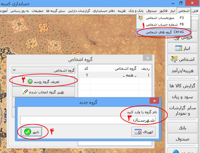 تعریف گروه اشخاص